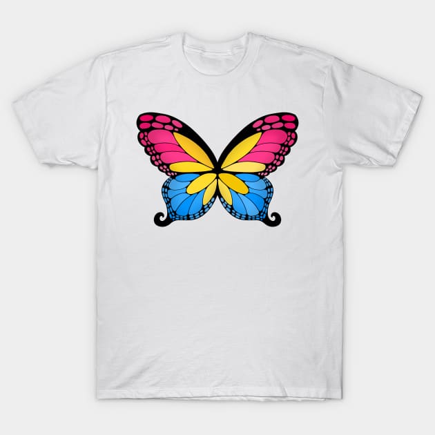 Butterfly Wings Pan Pride Flag T-Shirt by MidnightRose77